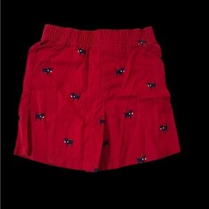 Red Kids Shorts with Dog Print 24M K85